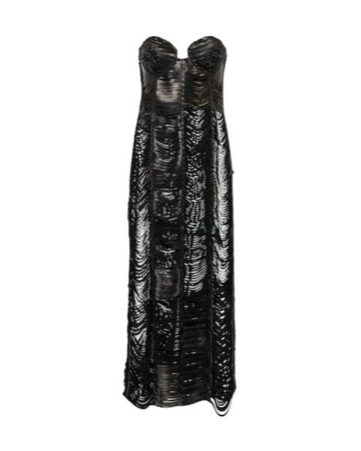 Magda Butrym Black Leather Midi Dress