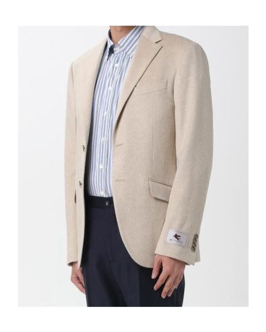Etro Natural Paisley-Lined Cashmere Jacket for men