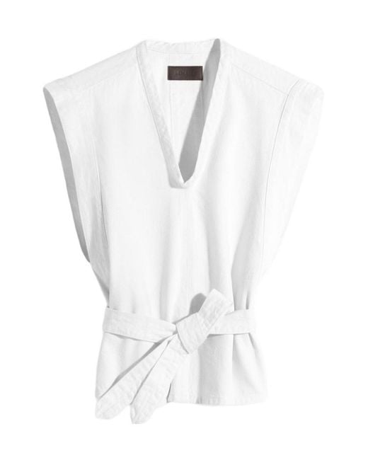 Lemaire White V-Neck Vest