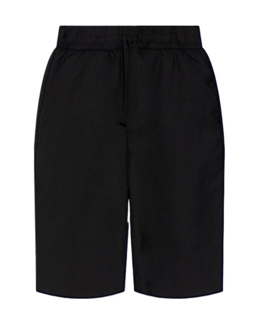 Officine Generale Black Cotton Bermuda Shorts for men