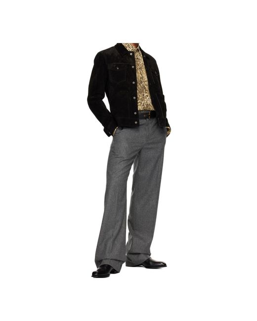 Tom Ford White Grained Leather Buckle T-Belt for men