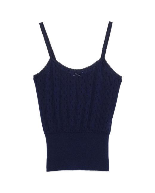 J.W. Anderson Blue Pointelle-Knit Top