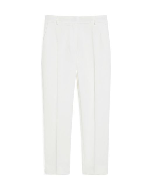 Max Mara White Pleat Detailed Tailored Trouser