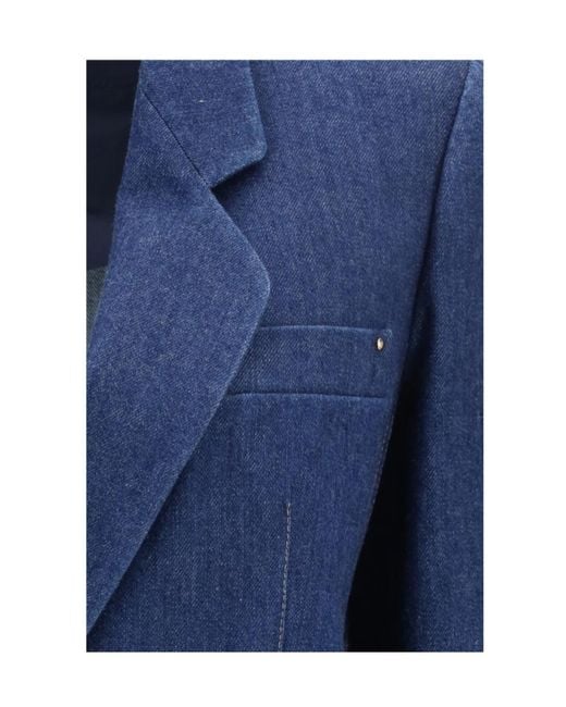 Giorgio Armani Blue Single-Breasted Denim Jacket