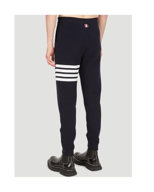 Thom Browne Blue Ottoman Rib 4-Bar Track Pants for men