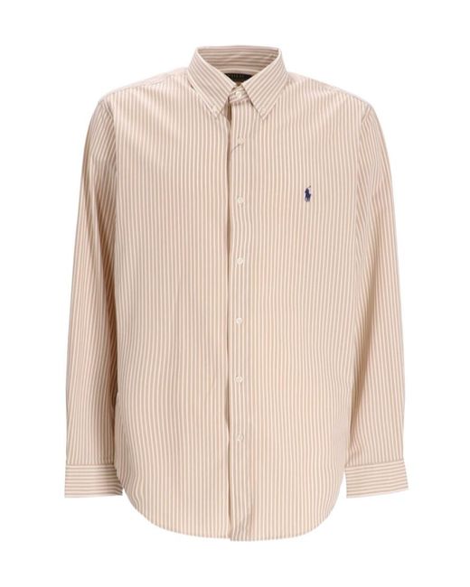 Polo Ralph Lauren Natural Striped-Pattern Cotton Shirt for men