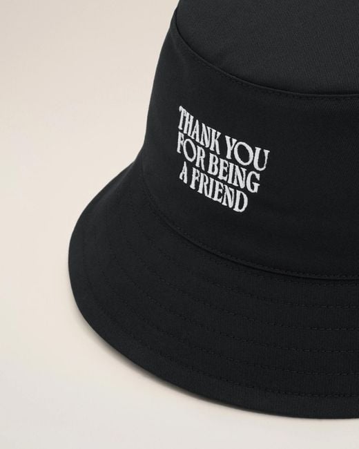 AMI Black Ami Embroidered Bucket Hat for men