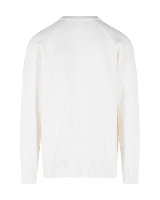 C P Company White Lens Detailed Crewneck Jumper for men