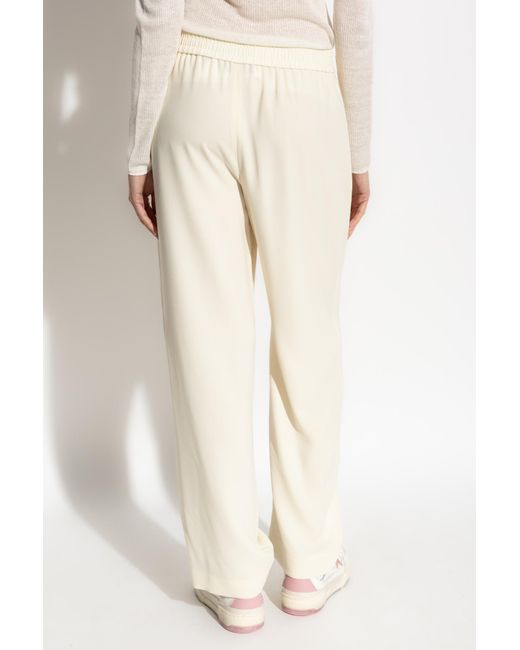 Theory White Elasticated-Waist Trousers