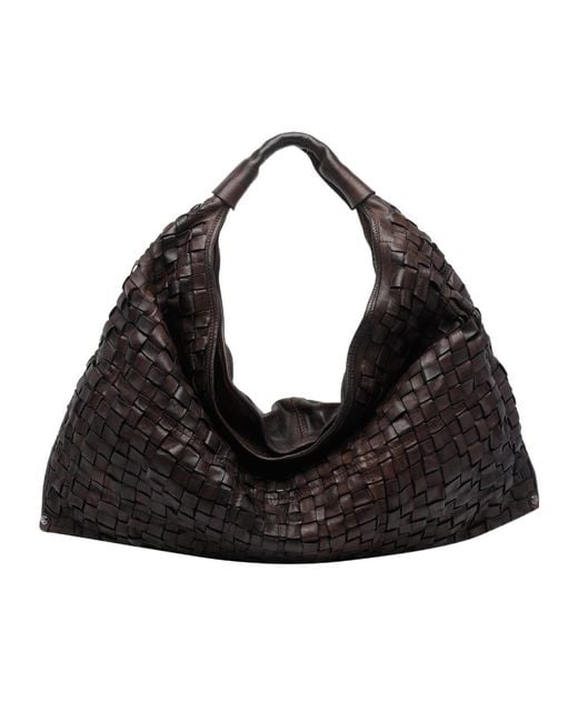Campomaggi Black Atena Intrecciato Tote Bag