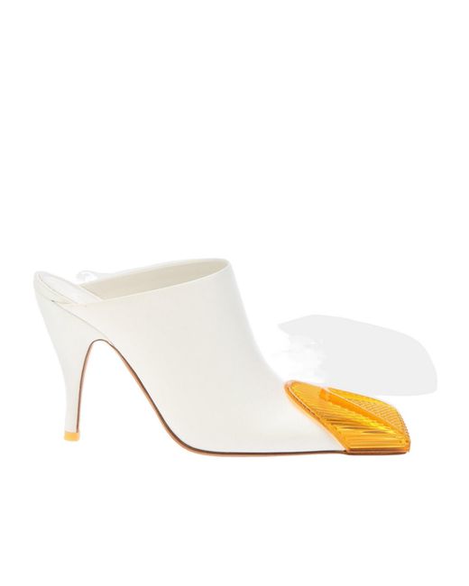 Off-White c/o Virgil Abloh Natural Squaretoe Heeled Mule