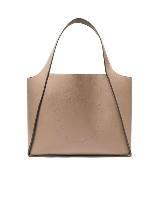 Stella McCartney Natural Logo Perforated Tote Bag
