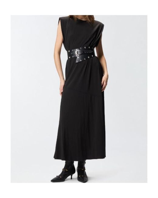 Pinko Black Chain-Detailed Sleeveless Dress