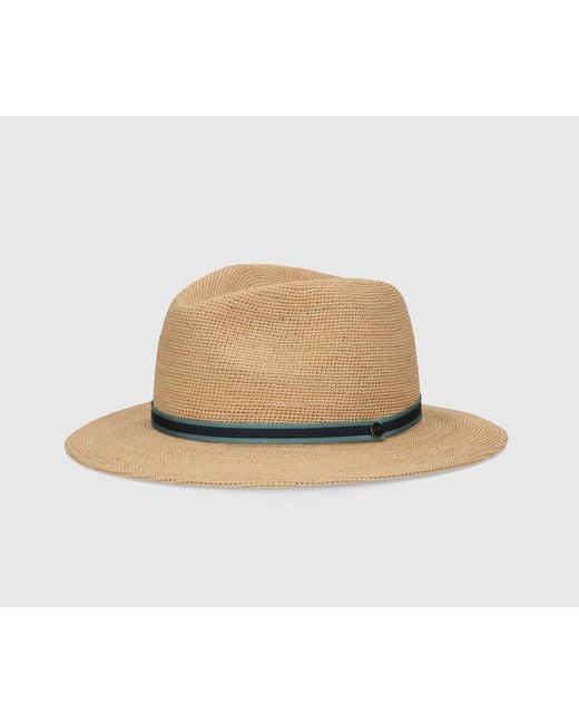 Borsalino White Argentina Raffia Crochet Hat for men