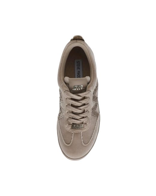 Steve Madden Gray Spliced Leather Panel Sneakers