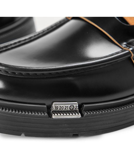Maison Margiela Black Solid Color Loafers for men