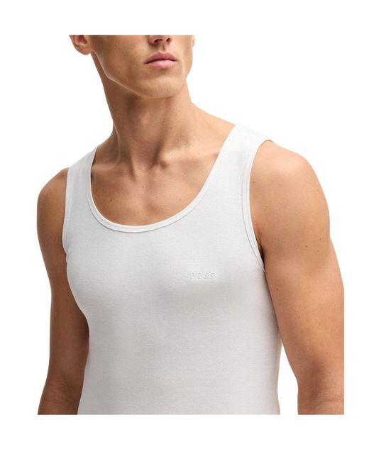 Boss White Sleeveless Pullover Vest for men