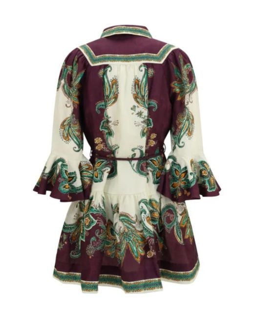 ALÉMAIS Multicolor Ruthie Paisley-Print Linen Mini Dress