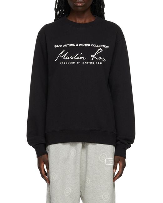 Martine Rose Black Logo-Print Cotton Sweatshirt for men