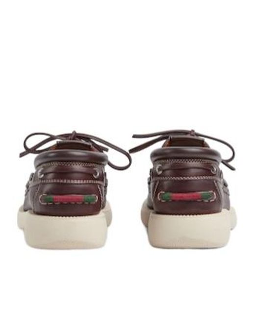 Gucci Brown Kaveh Boat Shoes for men