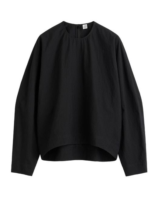 Totême  Black Batwing-Sleeve Blouse