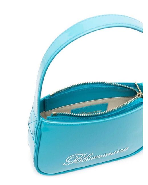 Blumarine Blue Logo Embellished Shoulder Bag