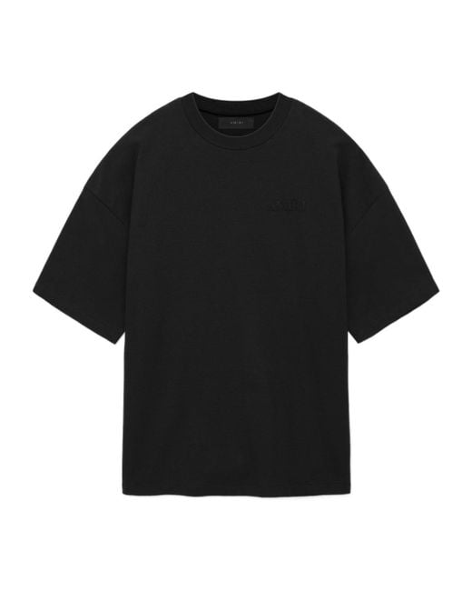 Amiri Black Logo Embroidered Oversized T-Shirt for men