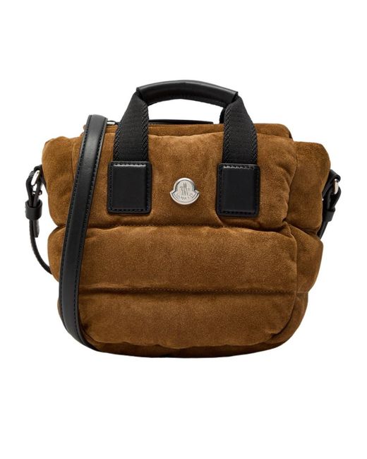 Moncler Brown Suede Crossbody Bag