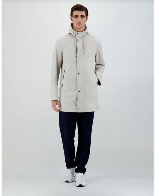 Herno White Long-Sleeved Parka Coat for men
