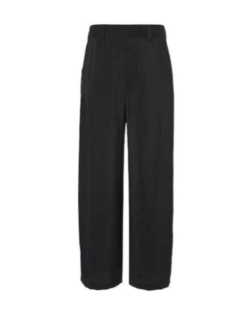 Lemaire Black Silk-Blend Straight Pants for men