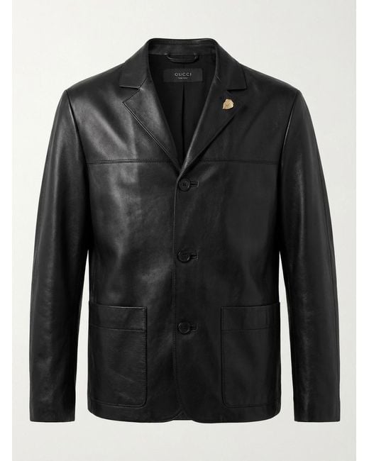Gucci Black Soft Nappa Leather Jacket, Ready-To-Wear for men