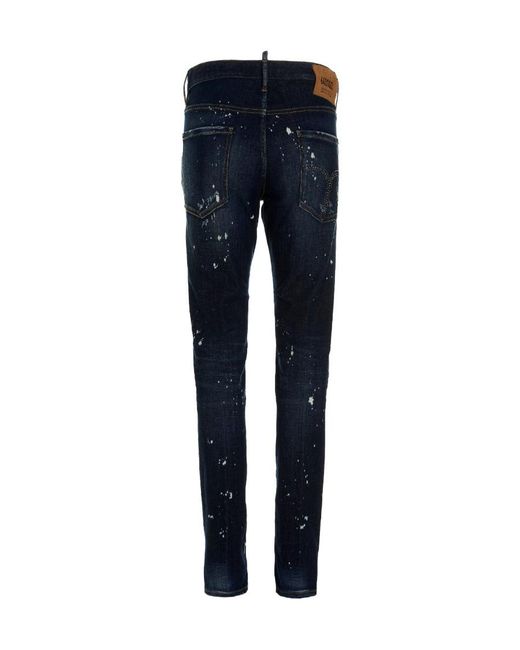 DSquared² Blue Distressed Skinny Jeans for men
