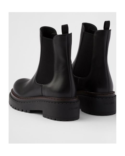 Prada Black Round-Toe Chelsea Boots