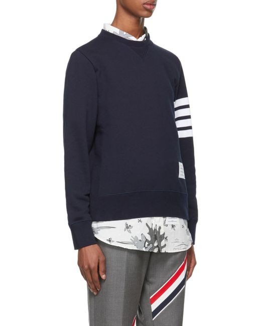 Thom Browne Blue Classic Loopback 4-Bar Sweatshirt for men