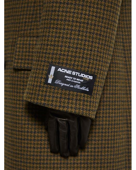 Acne Green Double Breasted Logo Patch Coat