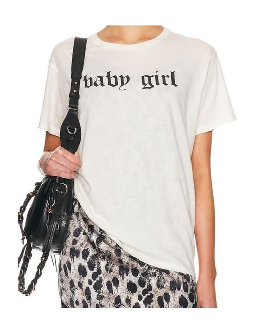 R13 Gray Baby Girl Logo-Print T-Shirt
