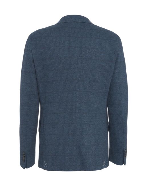 Etro Blue Single-Breasted Blazer for men