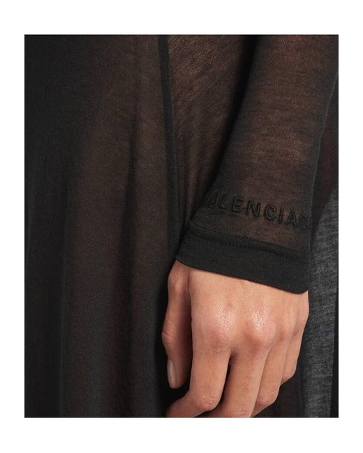 Balenciaga Black Long Sleeve Maxi Dress