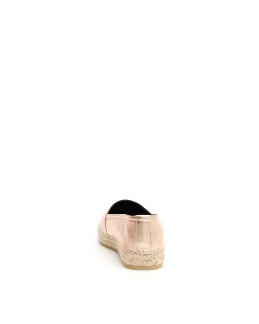 Saint Laurent Natural Metallic Logo Genuine Leather Straw Shoes