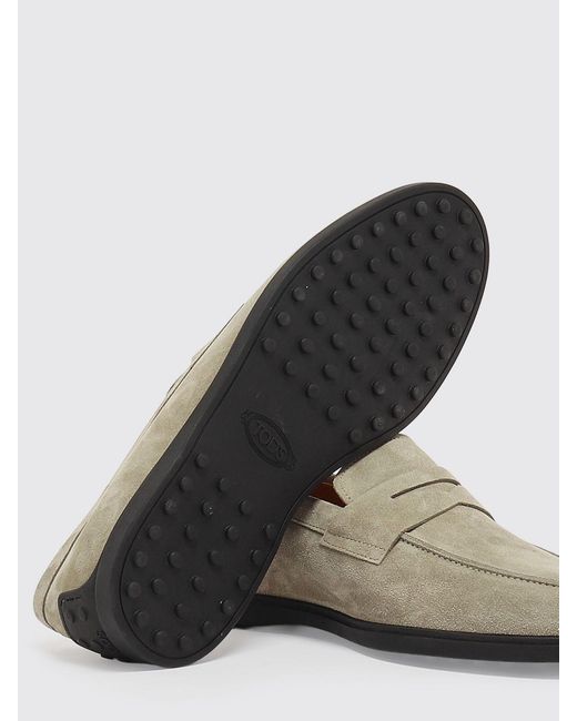Tod's Gray Round Toe Loafers for men