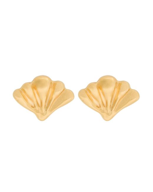 Chloé Metallic Golden Shell Earrings
