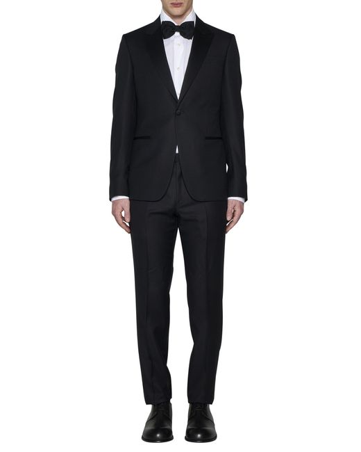 Zegna Black Single-Breasted Two-Piece Tailored Suit for men