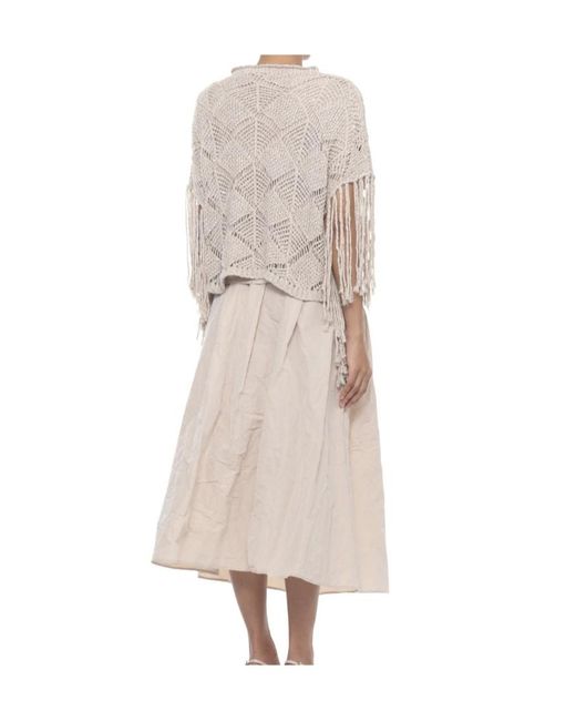 Antonelli White Brionia Fringed Knit Sweater