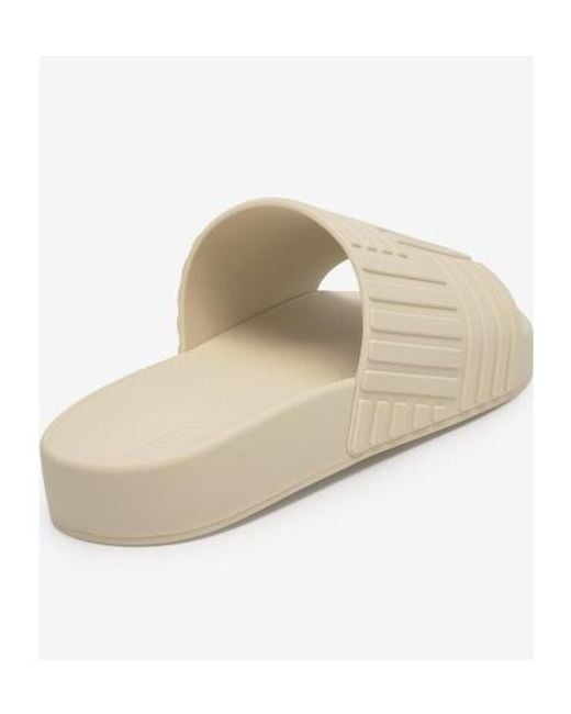 Bottega Veneta White Flat Slide Sandals