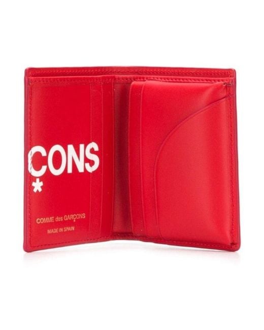 Comme des Garçons Red Logo Printed Wallet