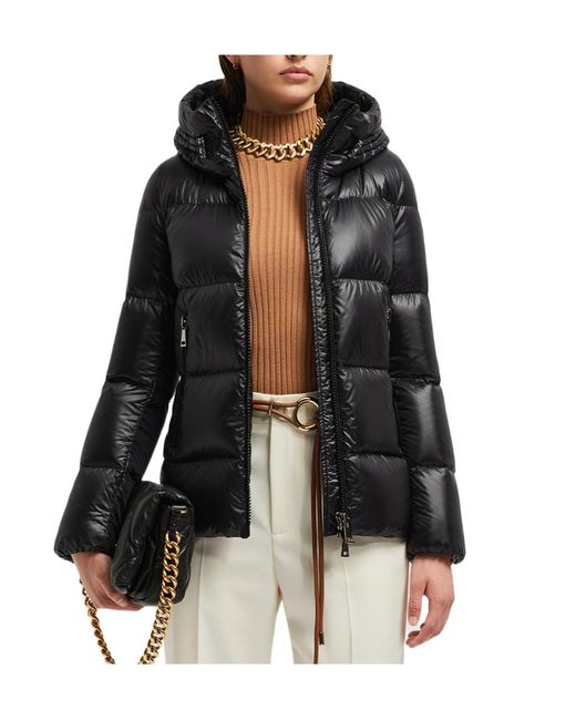 Moncler Black Hooded Padded Down Jacket