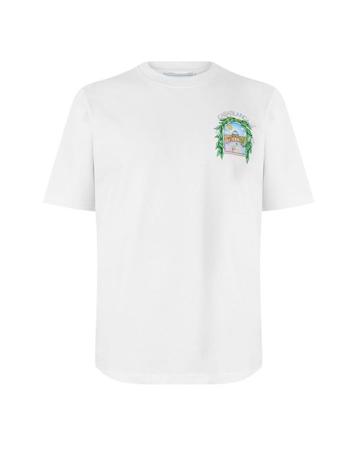Casablanca White Graphic-Print Cotton T-Shirt for men