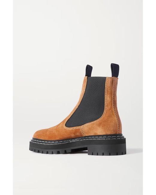 Proenza Schouler Brown Round-Toe Ankle Boots