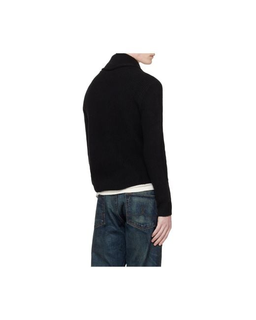 RRL Black Ralph Lauren Shawl Collar Cardigan for men