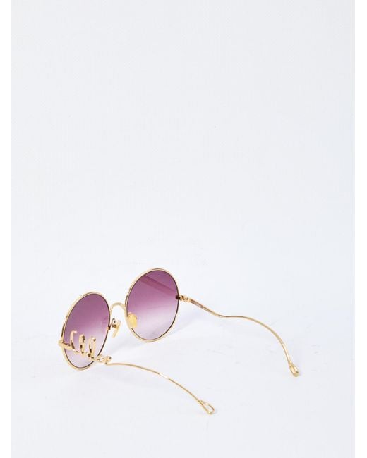 Chloé Pink Chloé Eyewear Round-Frame Sunglasses
